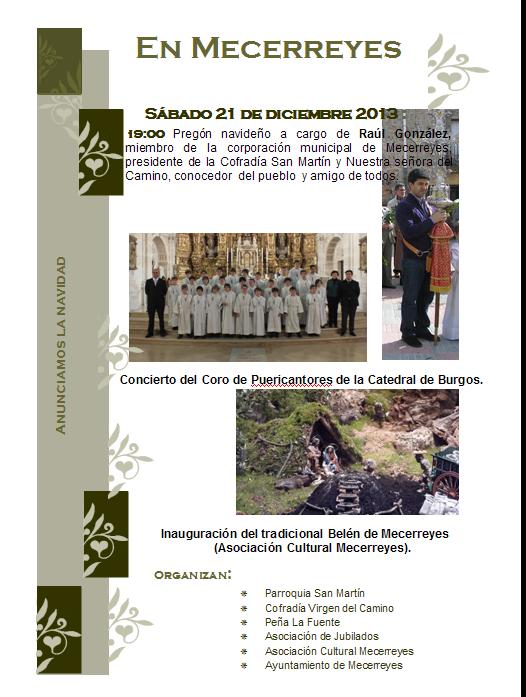 Mecerreyes, Cartel prólogo navidad 2013