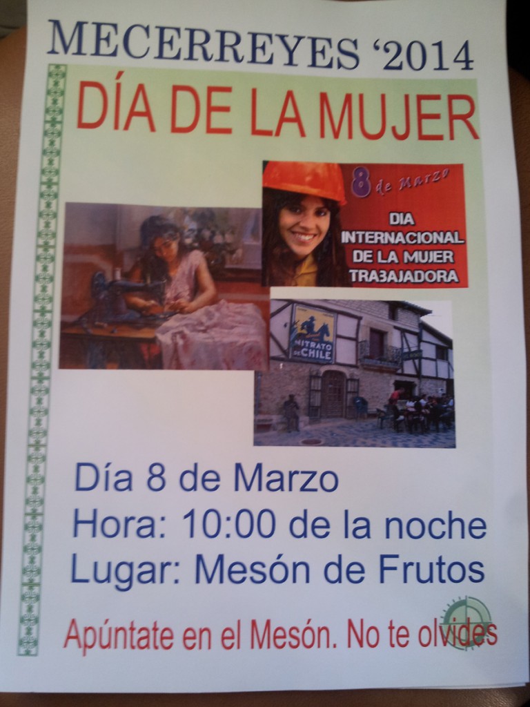 Mecerreyes, Cartel Mujer trabajadora 2014