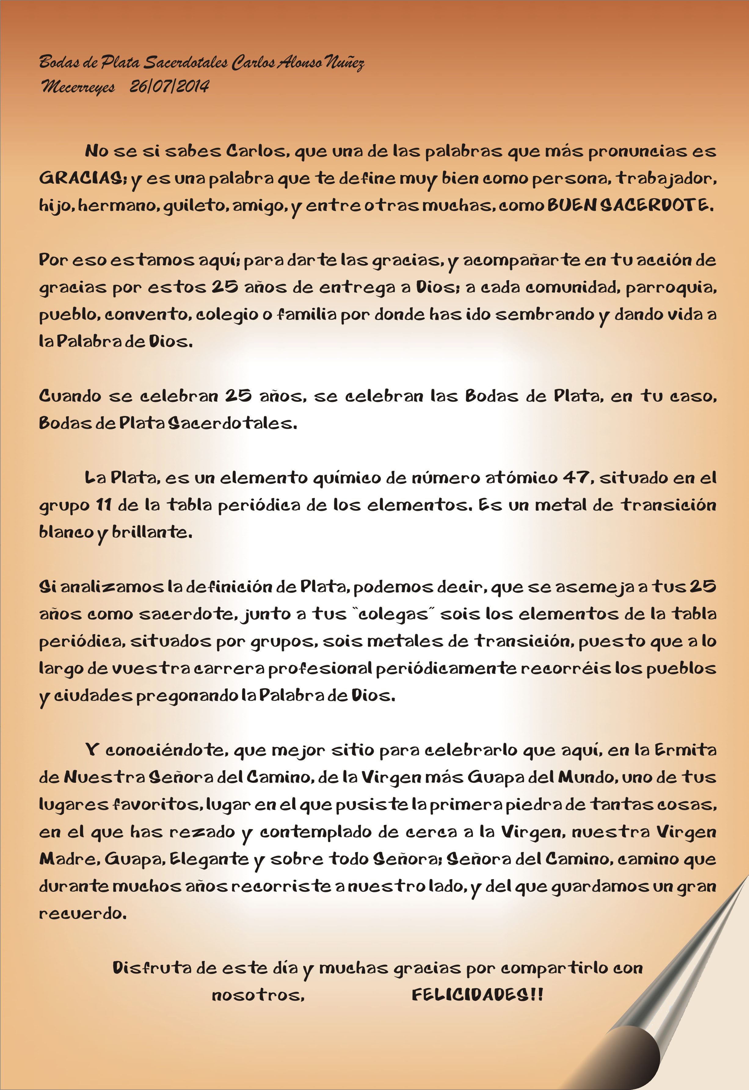 Mecerreyes, Bodas de plata Sacerdotales de Don Carlos 26-07-2014