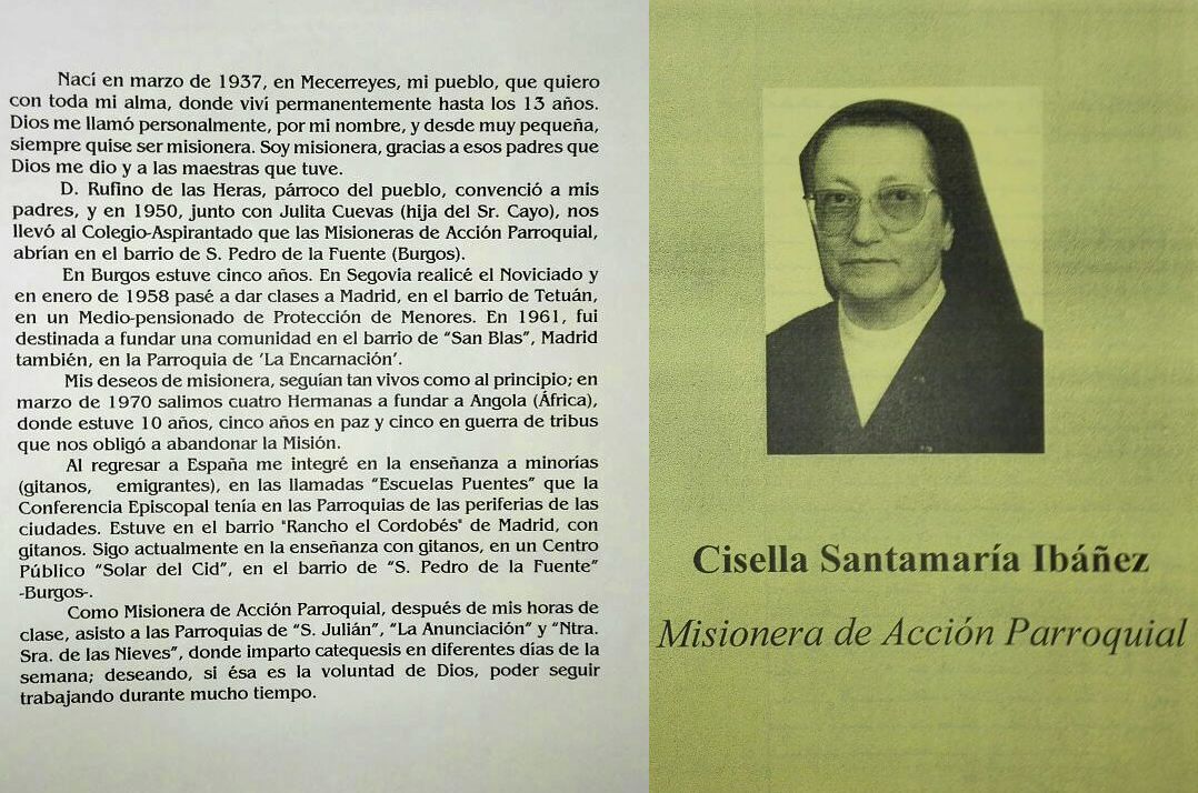 Cisella Santamaria Ibañez, Mecerreyes, Misionera de Acción Parroquial