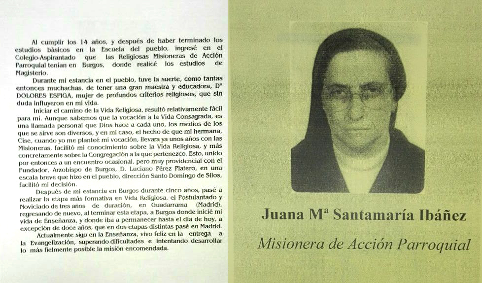 Juana Mª Santamaria Ibañez, Mecerreyes, Misionera de Acción Parroquial