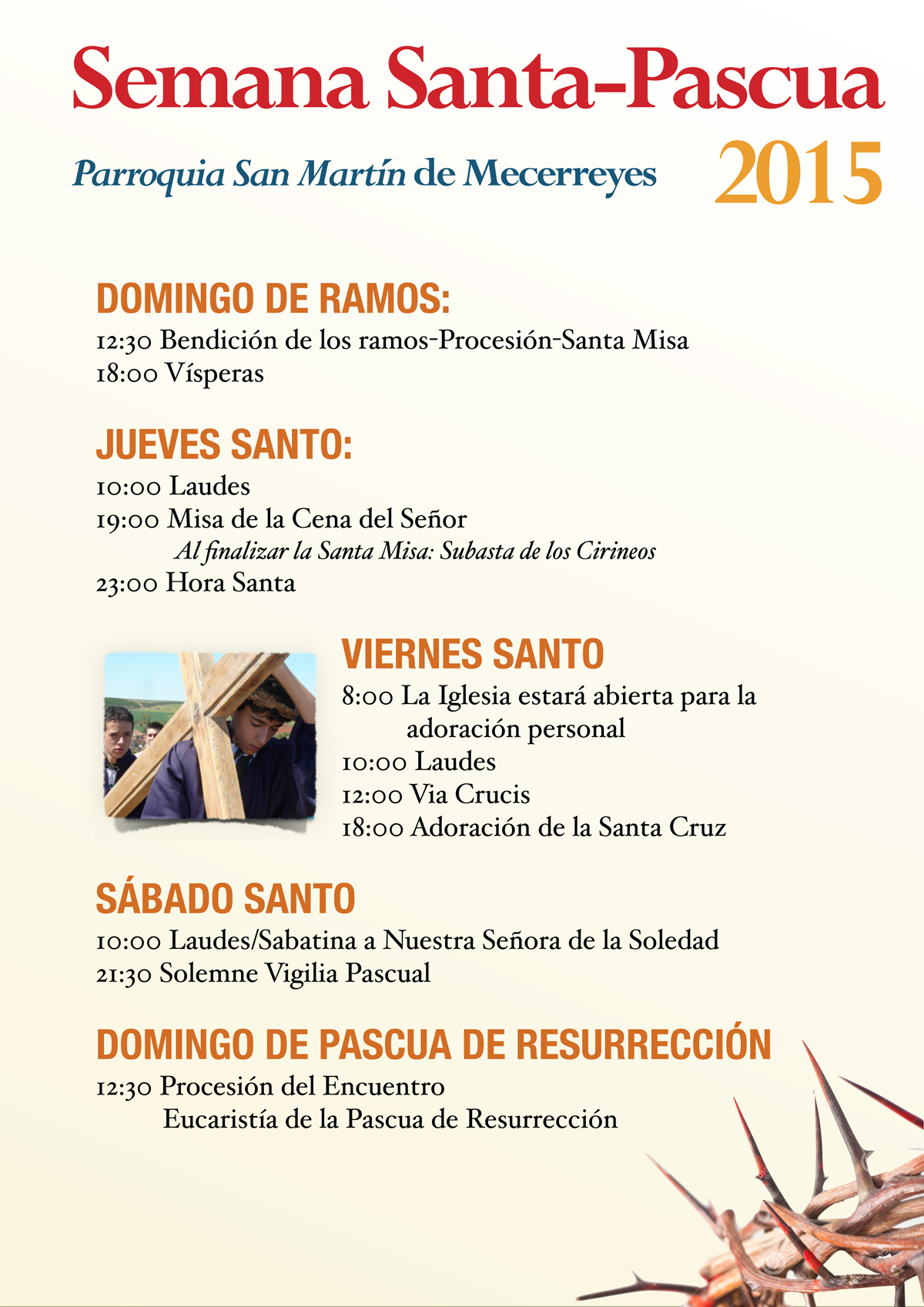 Mecerreyes Semana Santa 2015 - Horarios