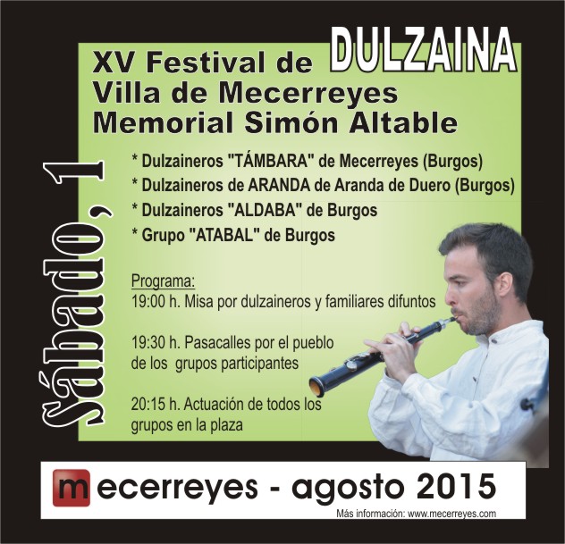 Mecerreyes, Agosto Cultural 2015, Festival de Dulzaina