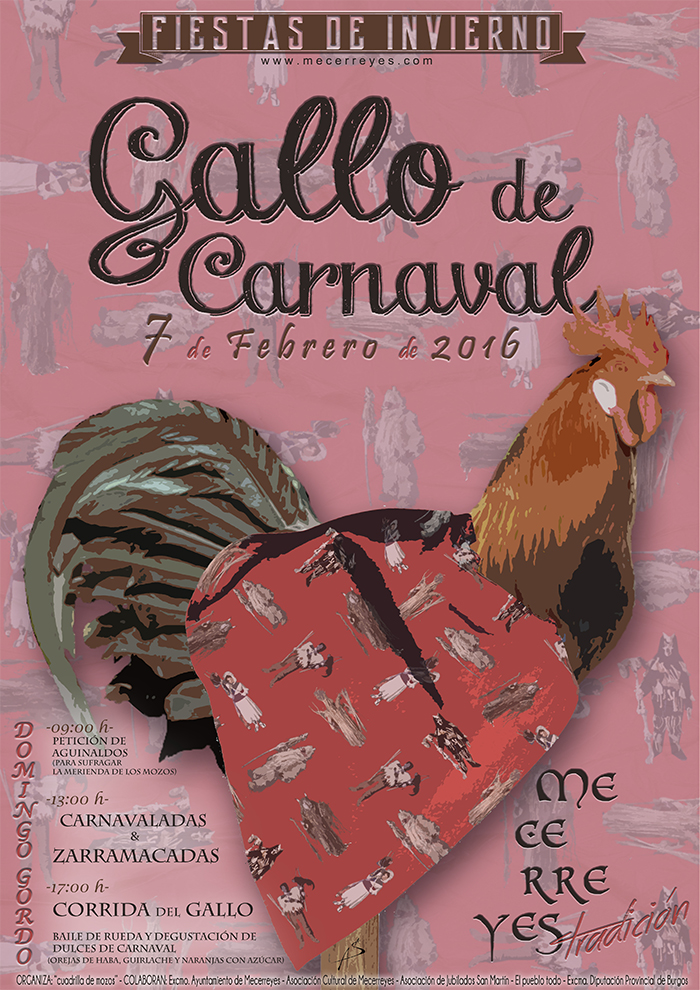 Cartel corrida del Gallo 2016, Carnavales Mecerreyes (por Álvaro Subiñas Arribas)