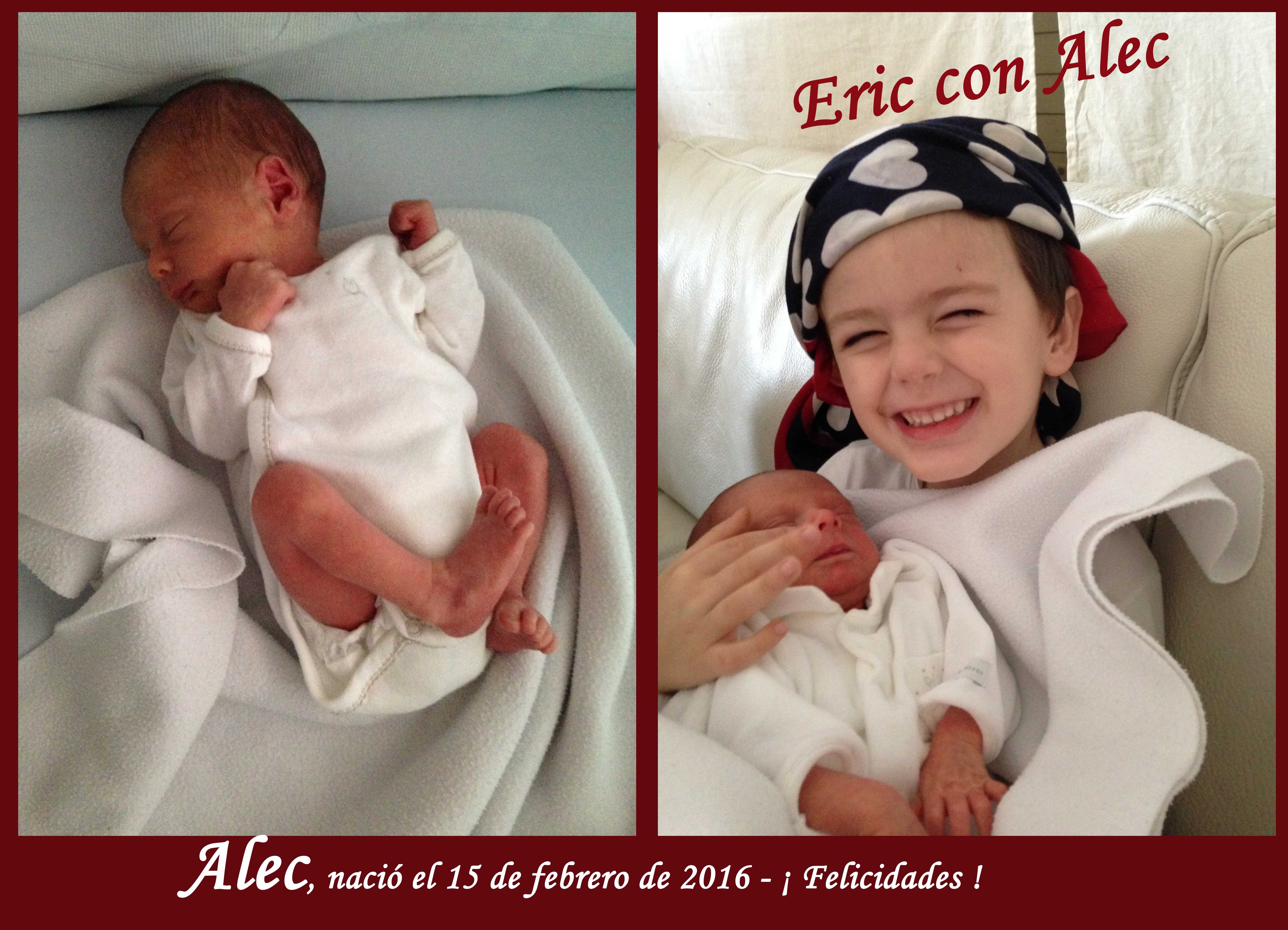Alec, nació el 15 de febrero de 2016