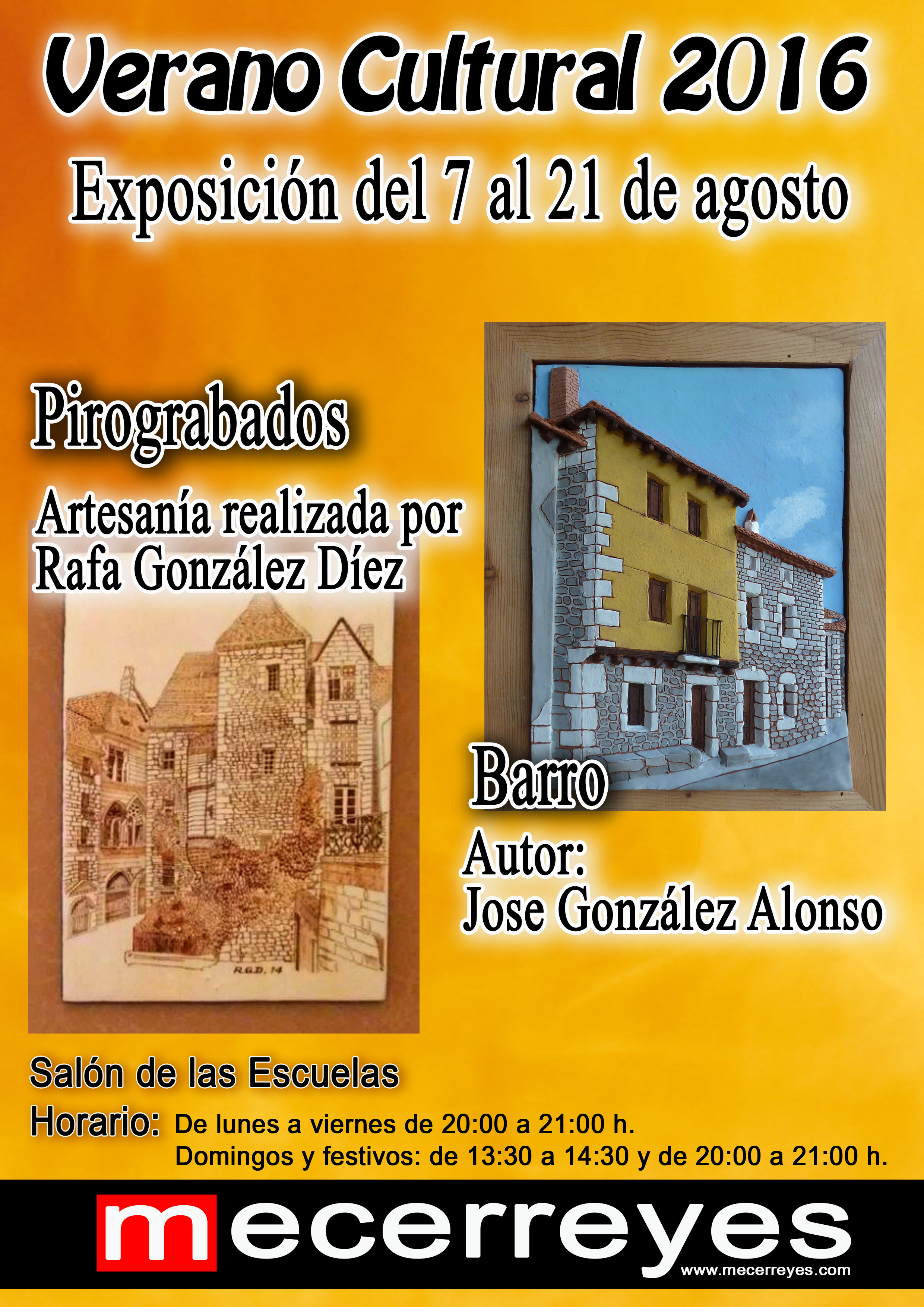 Mecerreyes Verano Cultural 2016-Exposición Barro, Jose y Pirograbados Rafa