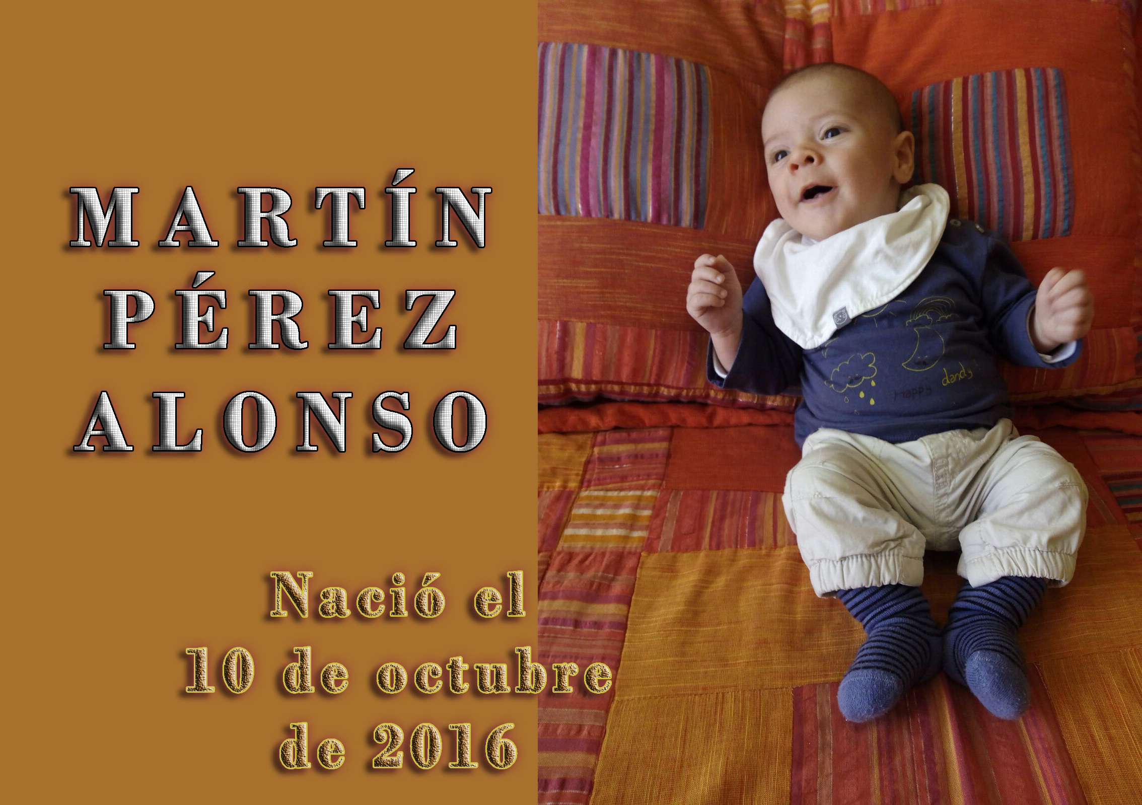 Nacimiento de Martín Pérez Alonso, el 15-10-2016